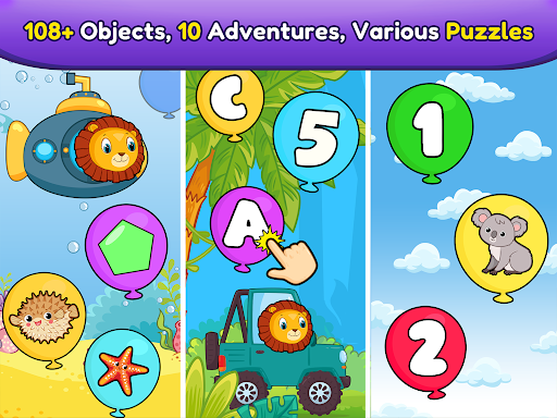 Balloon Pop Kids Learning Game - Tangkapan Layar 1
