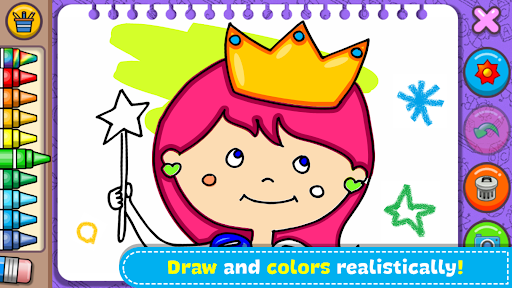 Princess Coloring Book & Games - Tangkapan Layar 1
